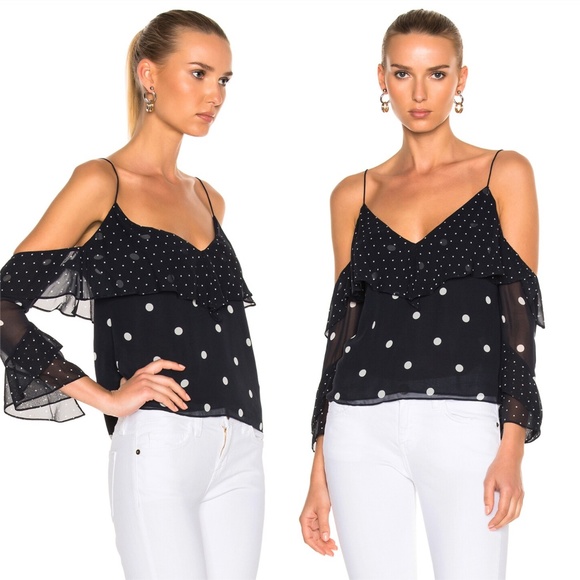 NICHOLAS Tops - NICHOLAS Spot Print Spiral Sleeve Top